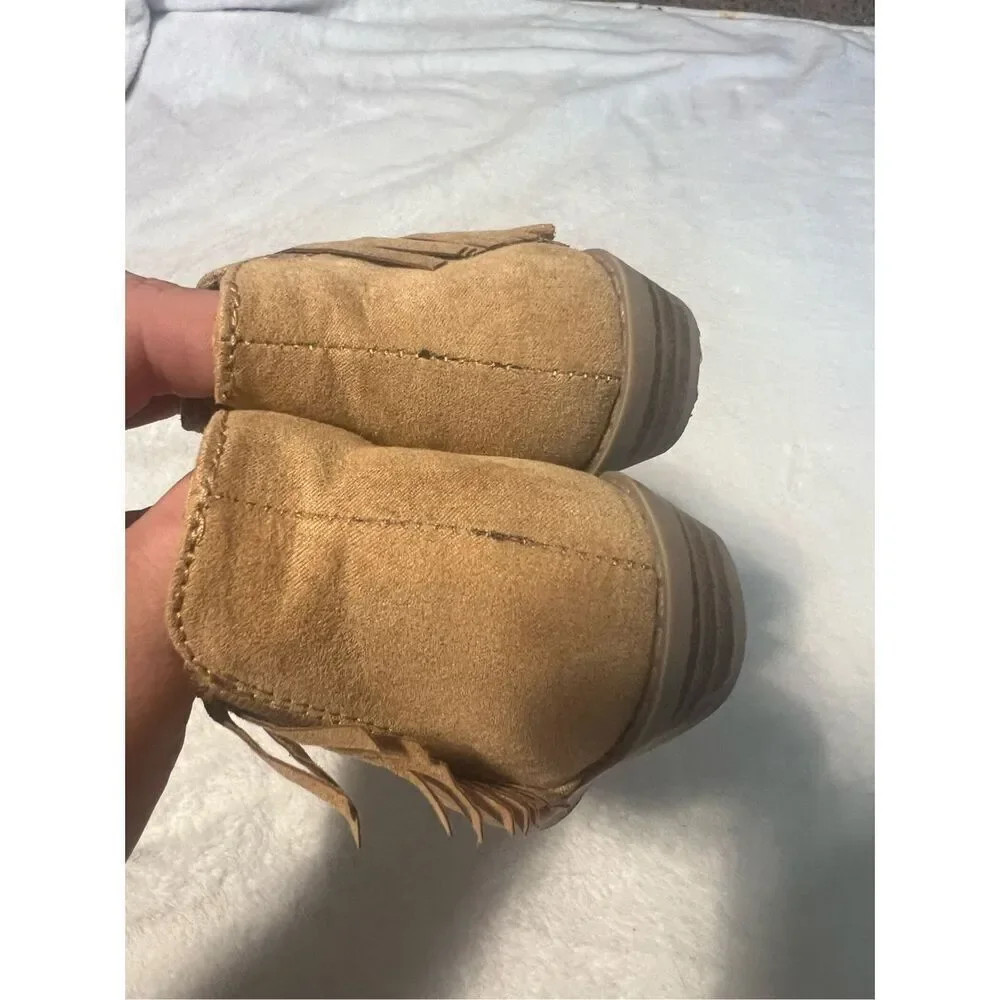 Old Navy Brown Fringe Boots Girls Boots Toddler Size 5 Zipper Sides